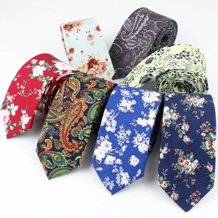 Cravate originale à imprimé fleuri romantique pour hommes cravate originale a imprime fleuri elegant pour hommes