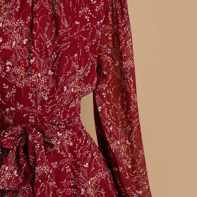 Robe fleurie vintage à manches longues en mousseline de soie robe fleurie vintage a manches longues en mousseline de soie 9