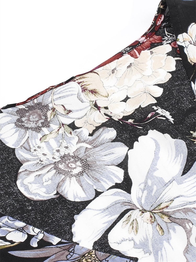 Robe longue champêtre à imprimé floral noir robe longue champetre a imprime floral noir 3